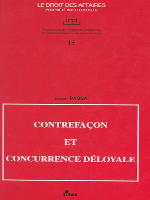 cover image of Contrefaçon et concurrence déloyale